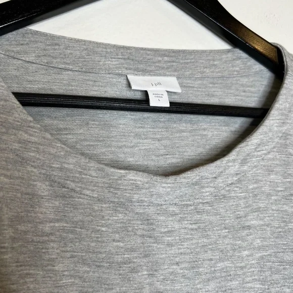 J.Jill Top Long Sleeve Gray Color Scoop Neck Size Knot Viscose Blouse - Picture 2 of 4